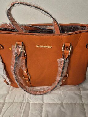Montana West X Vegan Leather Tote Bag for Women Western Purses 3 piece Tan